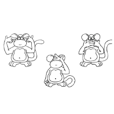 Desenhos de Wise Monkeys para colorir