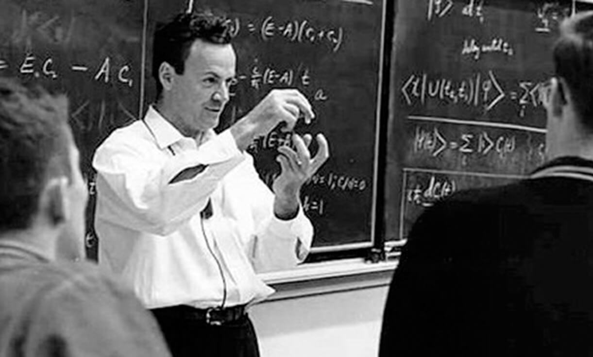 Richard Feynman ensinando alguns de seus modelos mentais a estudantes de fÃ­sica.