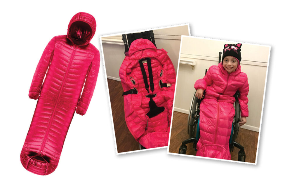 Bodycoats X-Ability feitos por Michigan para crianças que usam cadeiras de rodas