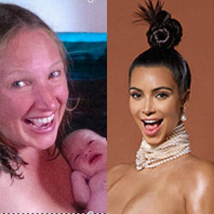 Foto de nascimento de mãe é banida como bunda de Kim Kardashian 'quebra a Internet'